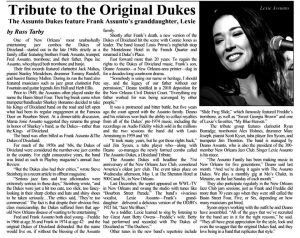 Assunto Dukes Featured In Syncopated Times